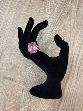 Ring Pink Stone With Sterling Silver Size 7-NWOT
